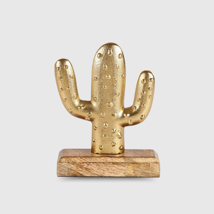 Handmade Gold 'Cactus' Decor Showpiece