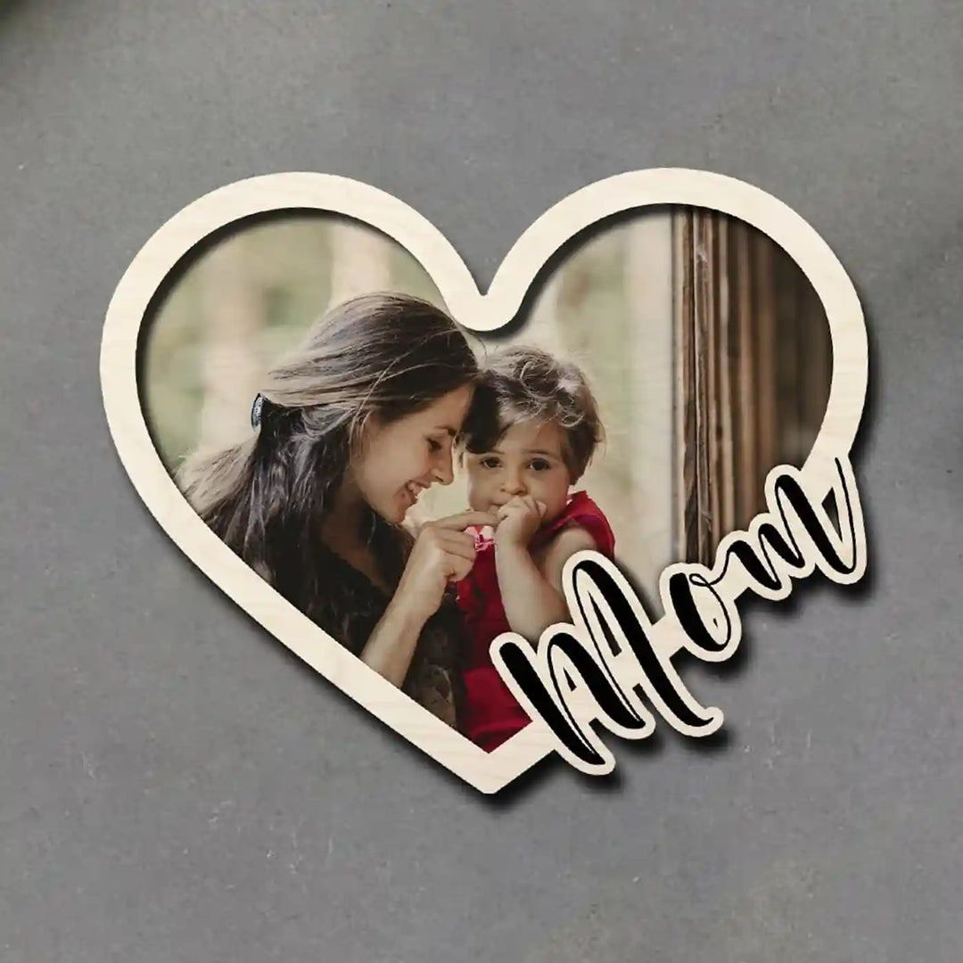 Photo Personalized Handmade Mom Theme Wooden Fridge Magnet | Set Of 3