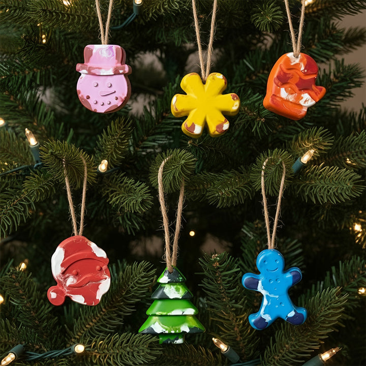 Assorted Christmas Theme Wax Crayon Ornaments | Set Of 3