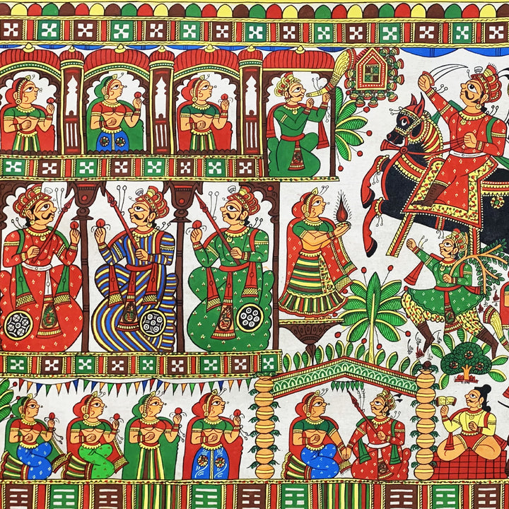26 X 40 Inch | Story of Pabuji Paper Phad Painting