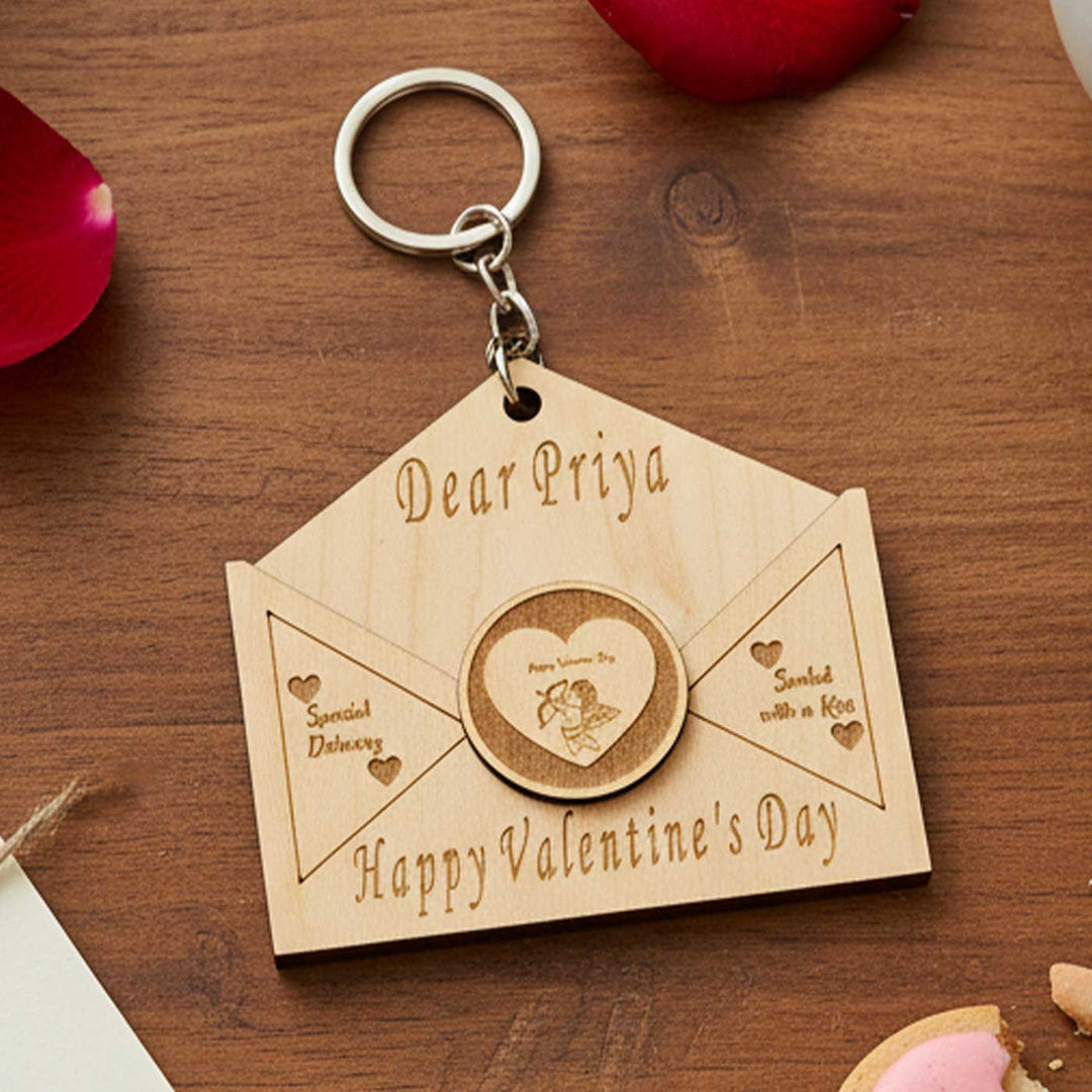 Personalized Letter To My Valentine Wooden Musical Bag Charm