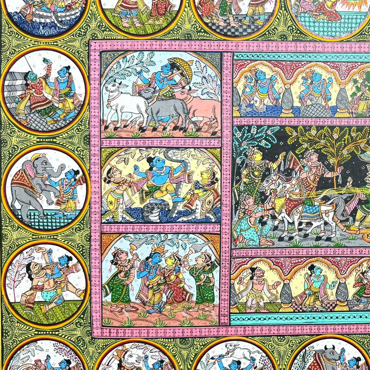 36 X 24 Inch | Handmade Canvas Mathura Vijay With Dashavatar Painting