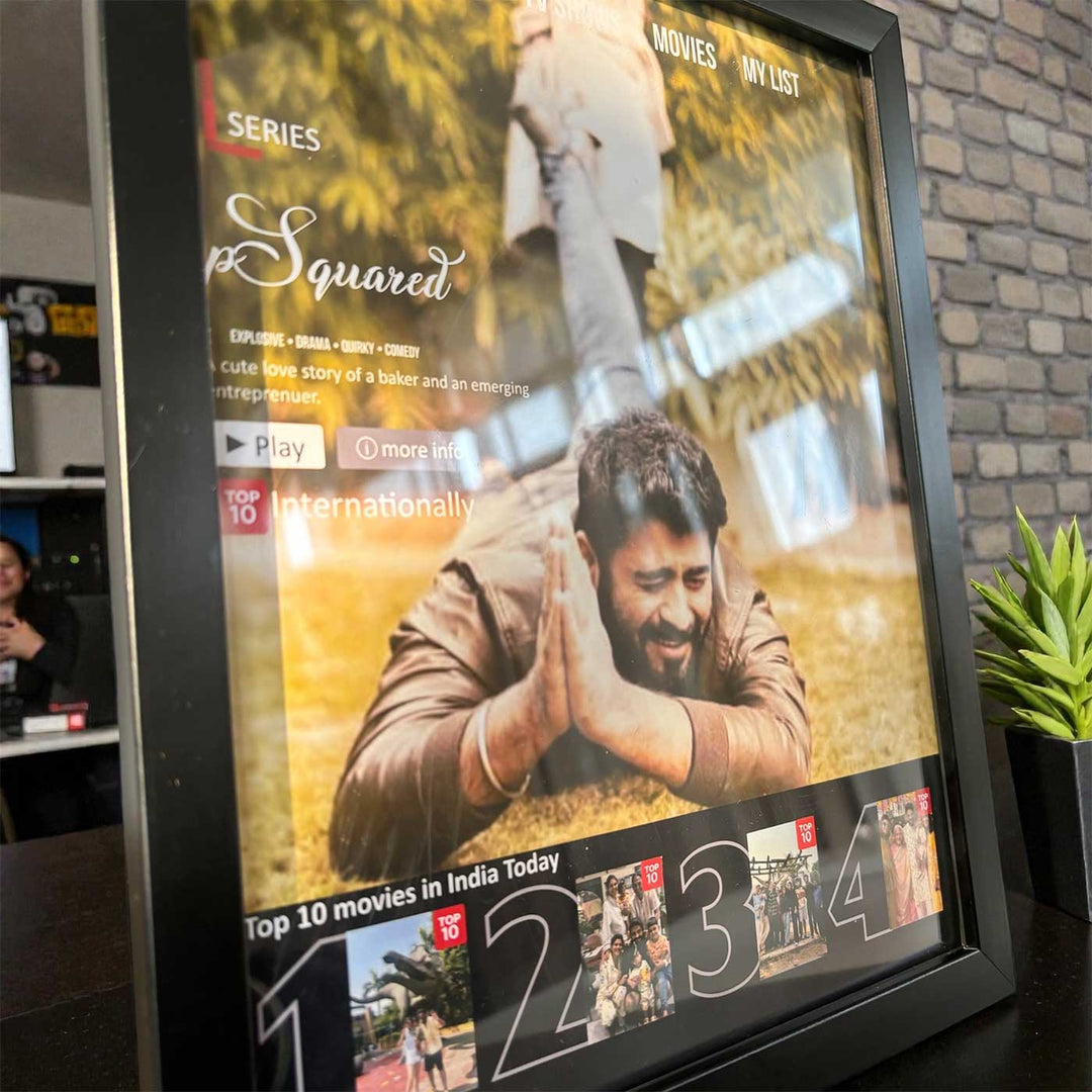 Photo Personalized Netflix Theme MDF Wood Photo Frame For Couples