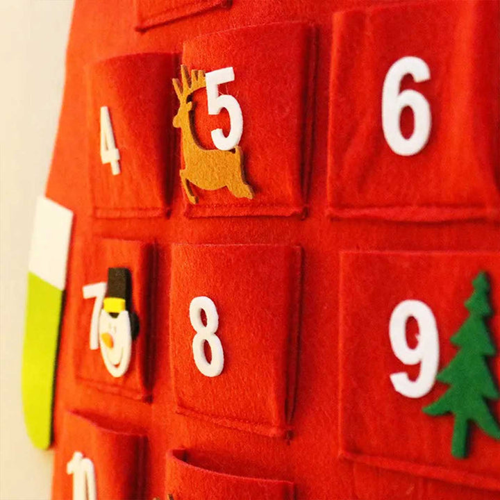 Handmade Felt Santa's Daily Deslights Advent Calendar