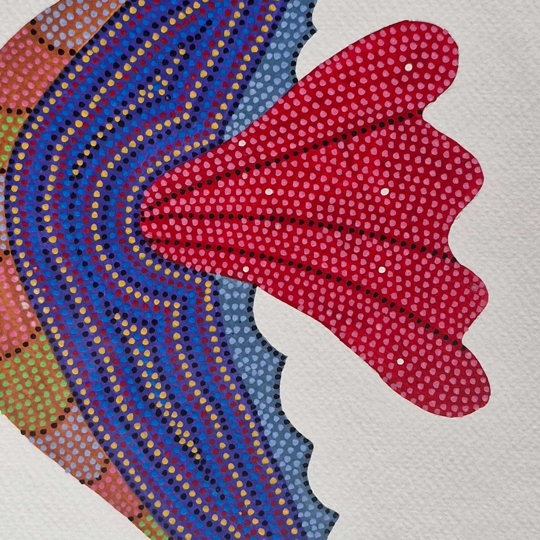11 x 15 Inch | Sea Horse in Dots | Original Hand Painted Bhill Painting | Acrylic Paints On Paper