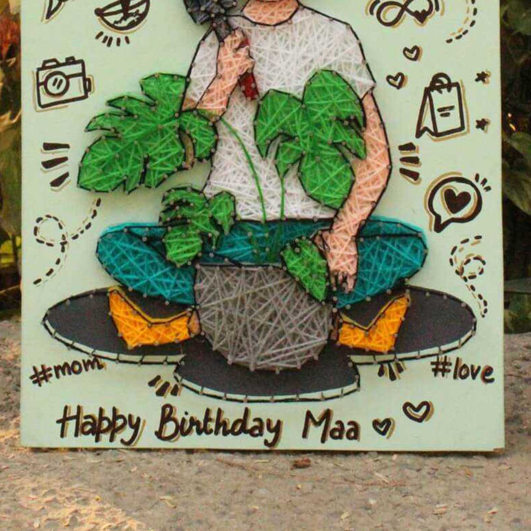Personalized String Art Gardening Theme MDF Decorative Plaque For Mothers