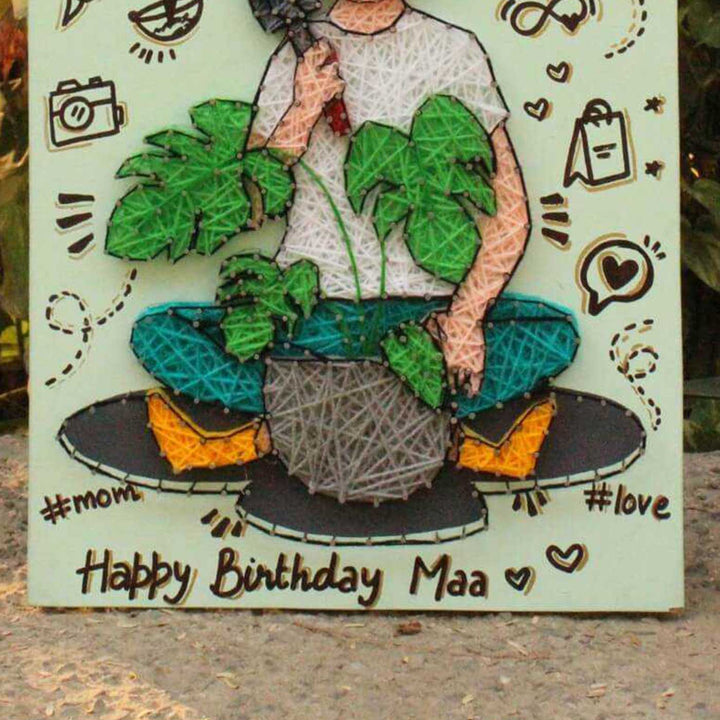 Personalized String Art Gardening Theme MDF Decorative Plaque For Mothers