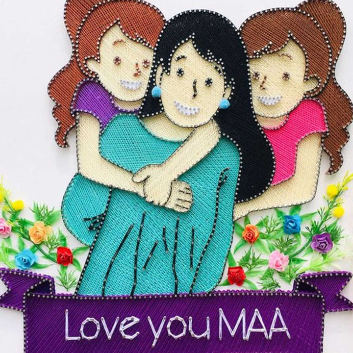 Photo Personalized Handmade String Art Love You Maa Wooden Decorative Plaque For Mothers