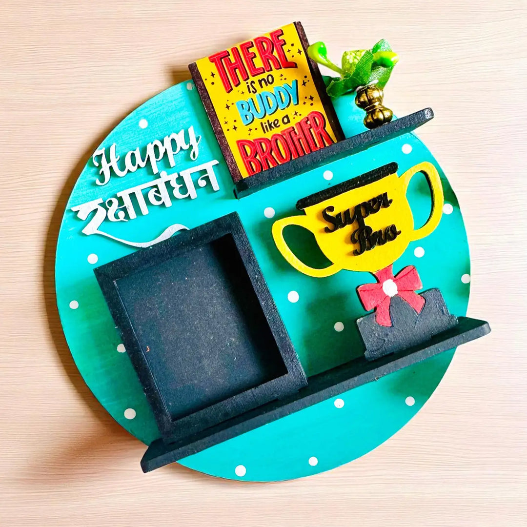 Photo Personalized "Super Bro" Miniature Shelf MDF Wood Fridge Magnet