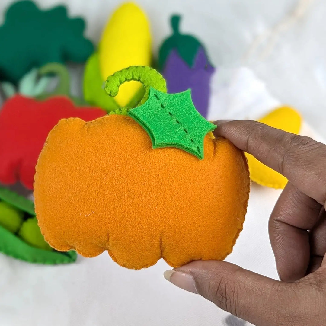 Handmade Realistic Vegetable Felt Educational Toys | Set Of 10