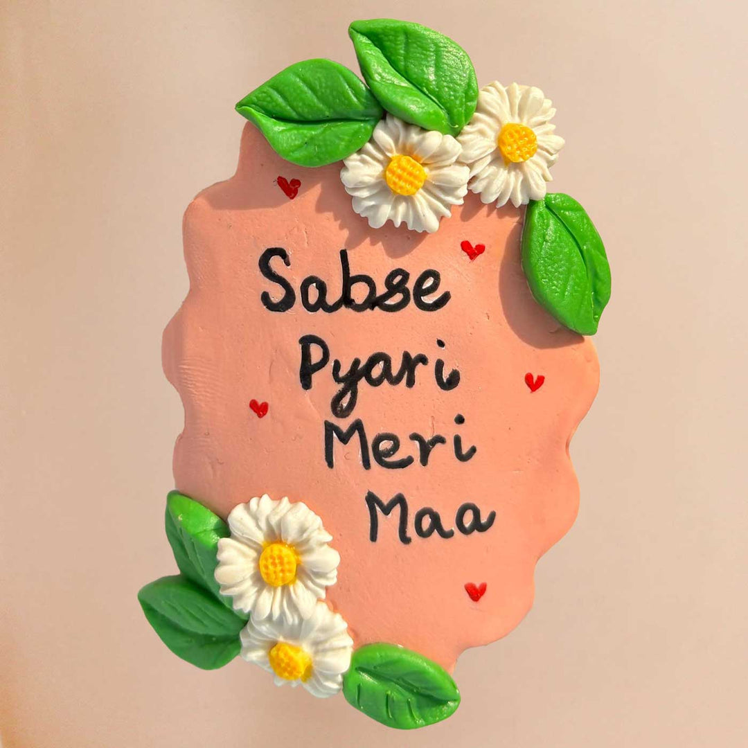 Pesonalized Hand-Painted Polymer Clay Floral Theme Ceramic Mug For Mothers