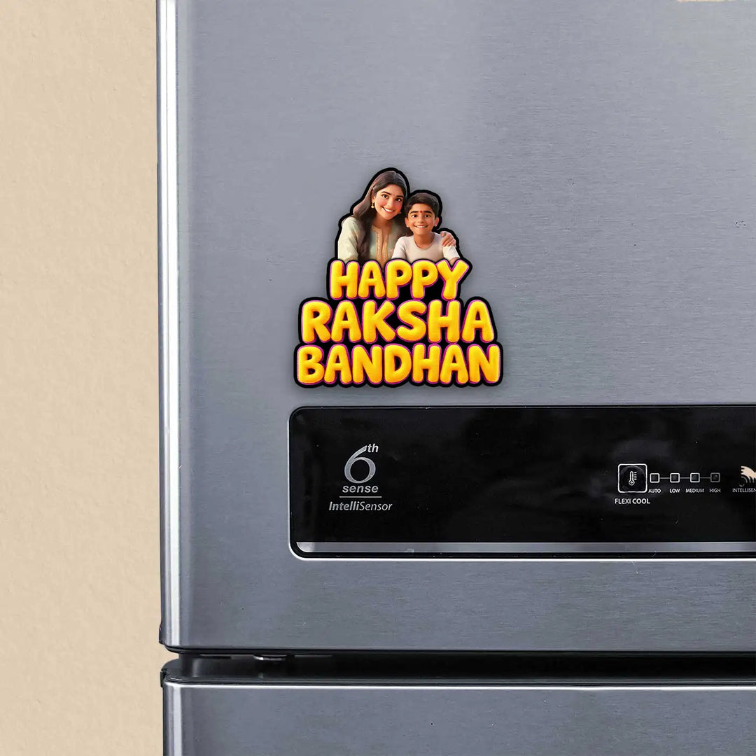 Photo Personalized "Happy Raksha Bandhan" Acrylic Fridge Magnet