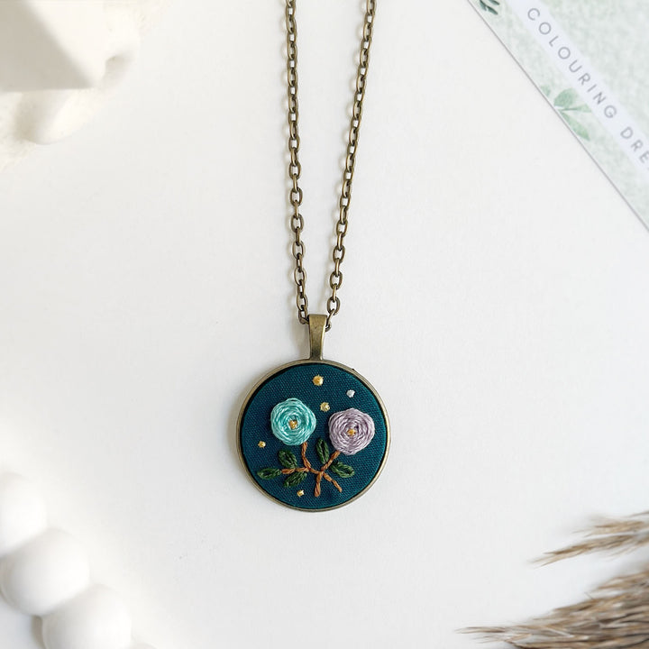 Hand Embroidered Woven Wilds Antique Finish Necklace