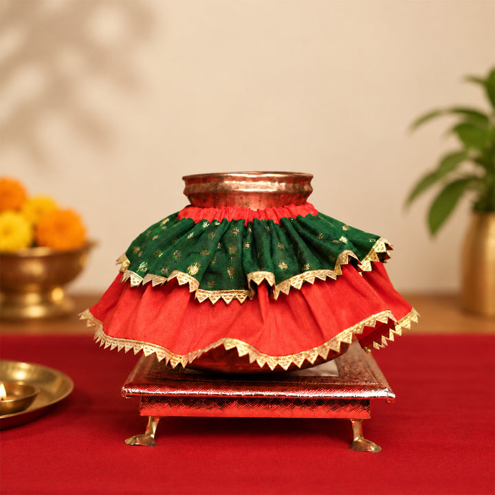 Handmade Chanderi Raw Silk Kalash Vastra For Pooja Decor