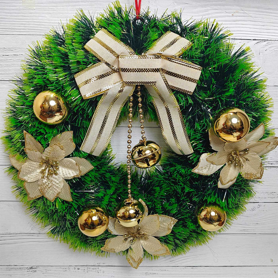Handmade Golden Glow Plastic Wreath