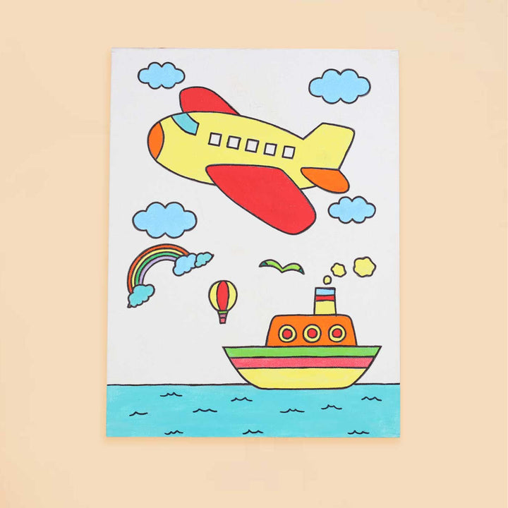 Pre Marked Kids Painting Canvas DIY Kit