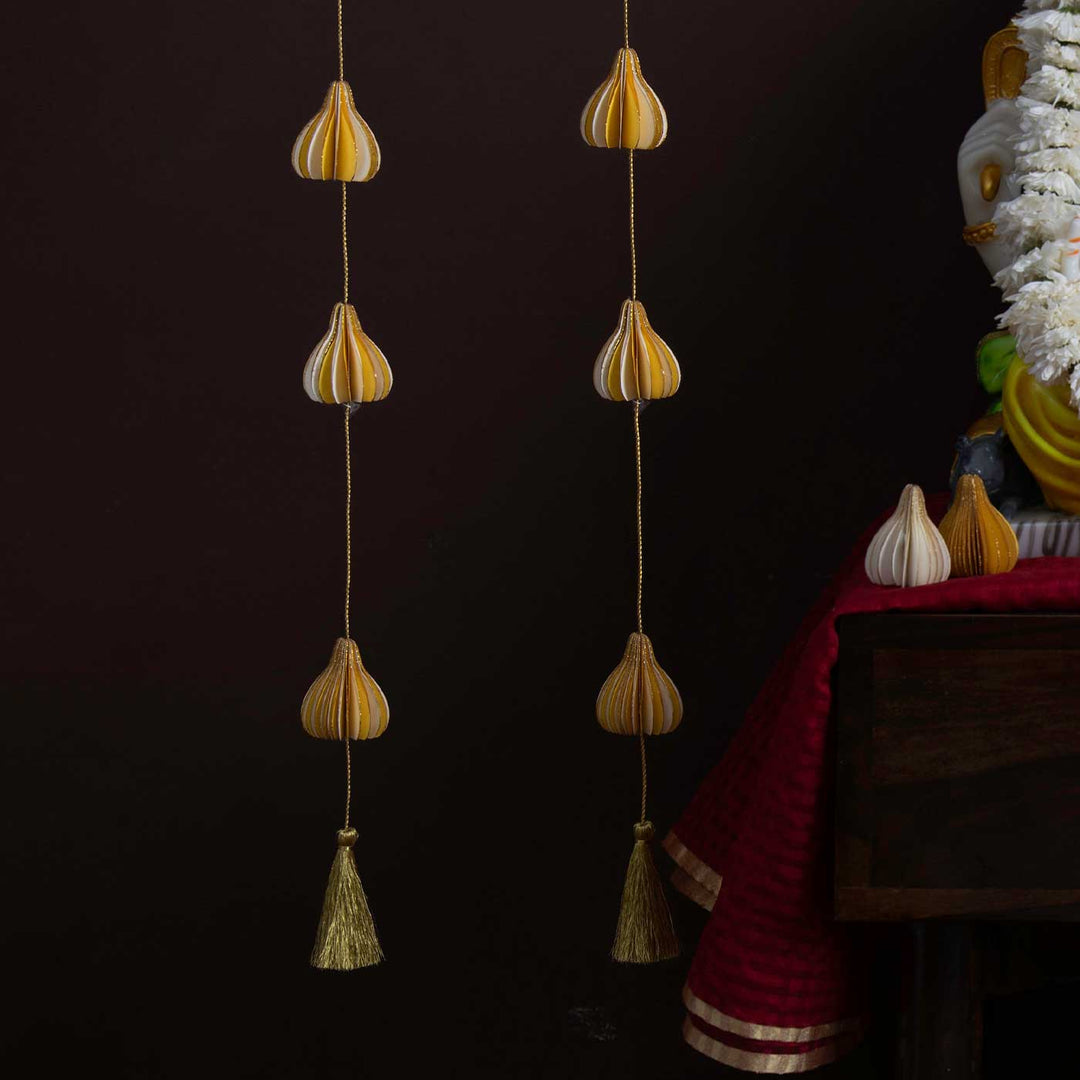 Handmade Honeycomb Modak Shaped Paper Hanging