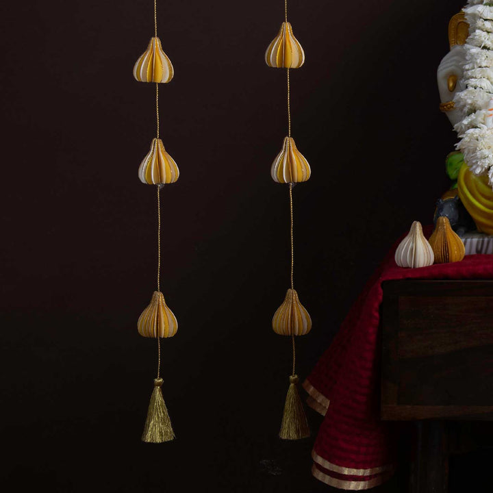 Handmade Honeycomb Modak Shaped Paper Hanging