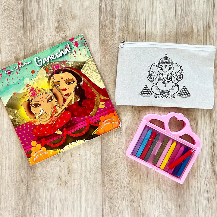 DIY Colour It Yourself Lord Ganesha Cotton Pouch For Kids