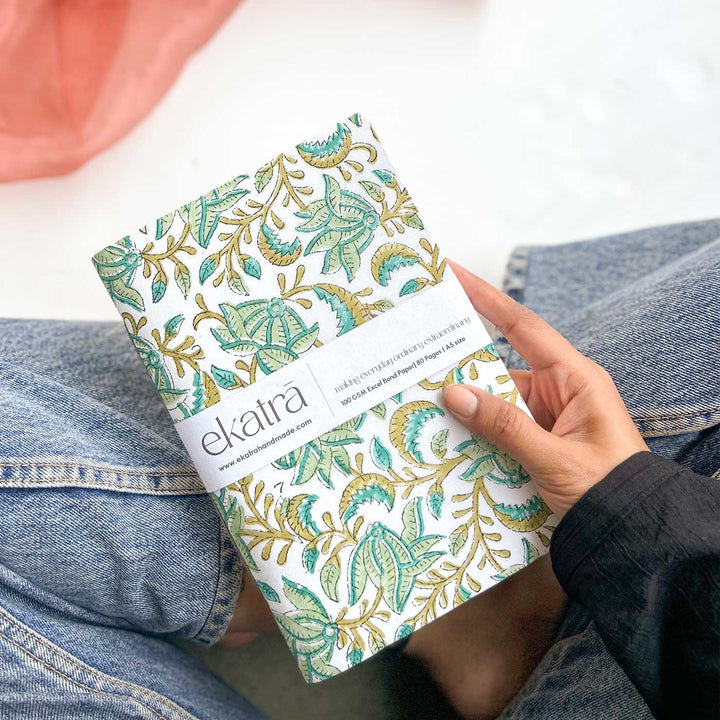 Green Leafy Floral A5 Journal