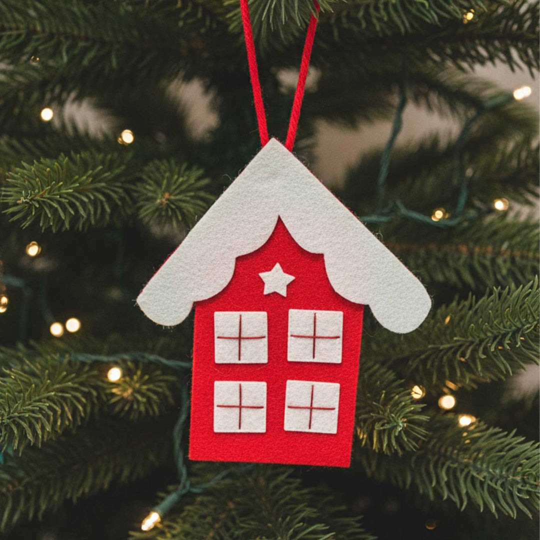 Handmade Felt Gingerbread House Christmas Ornaments