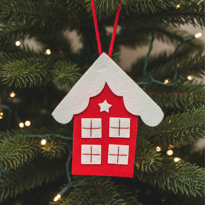 Handmade Felt Gingerbread House Christmas Ornaments