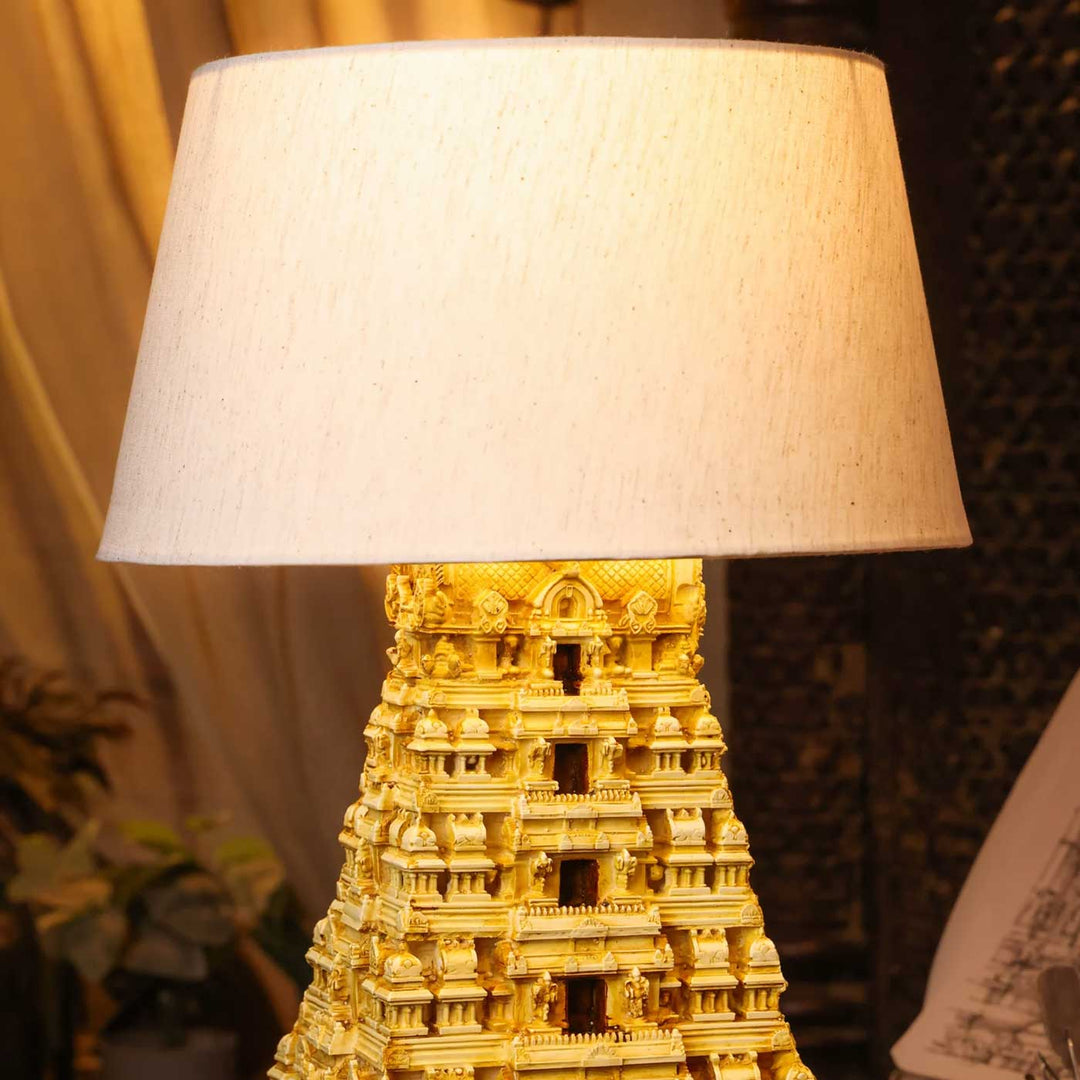Handcrafted Gopuram South Indian Temple Gateway Miniature Table Lamp For Home Decor