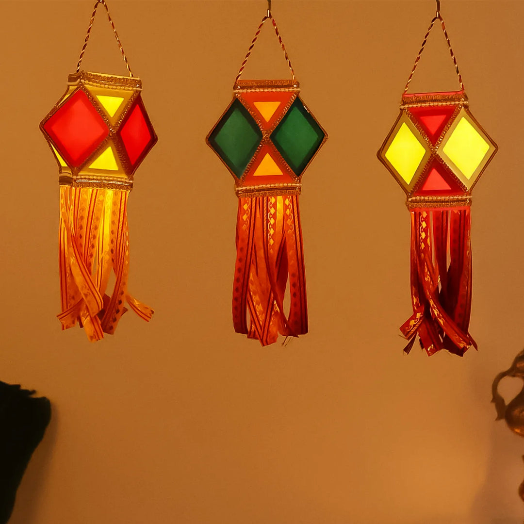 Handmade Decorative Mini Akash Kandil/ Lantern | Set Of 6