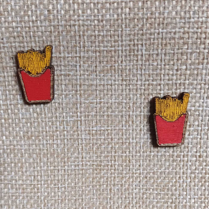 Handmade French Fries Wooden Earrings