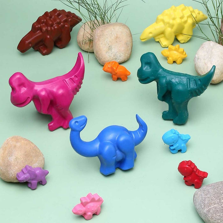 Handmade Non-Toxic Jumbo Dinosaur Crayons | Set Of 5