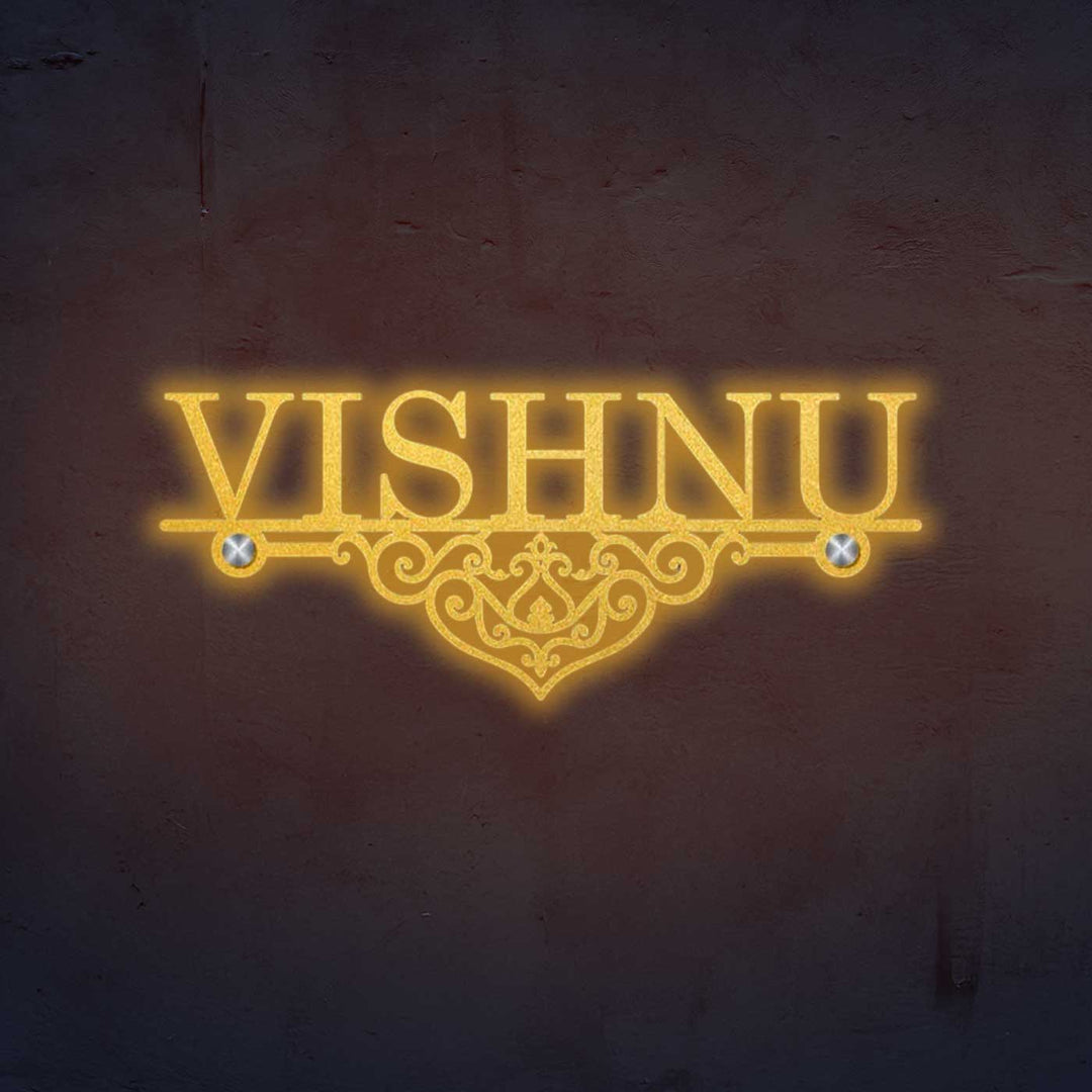 Personalized Laser Cut Elegant Design Steel Name Plate