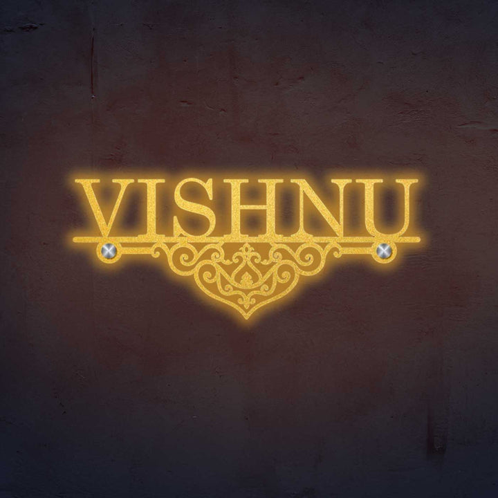 Personalized Laser Cut Elegant Design Steel Name Plate