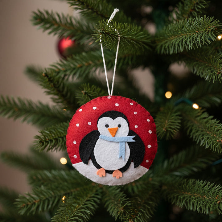 Handmade Penguin Felt Ornament For Christmas Tree Decoration