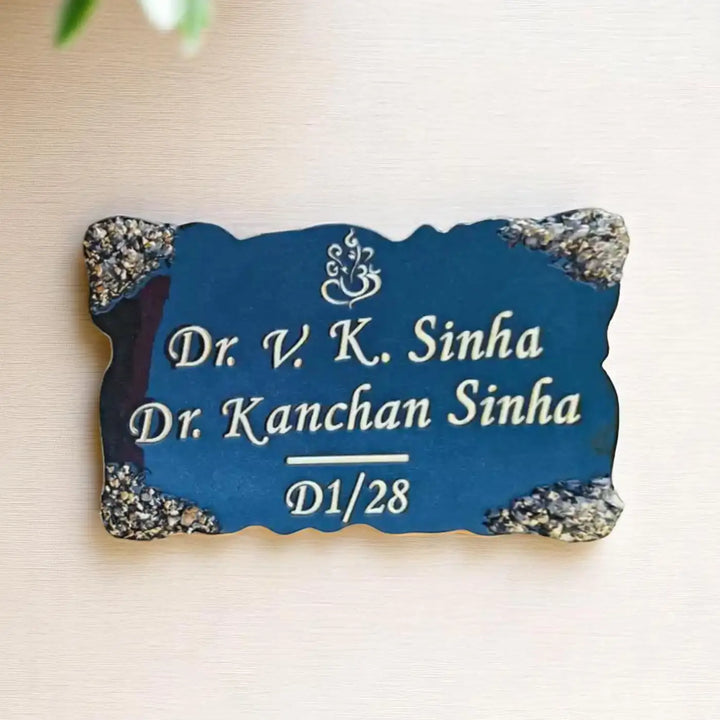 Personalized Ganesha Theme Resin Name Plate