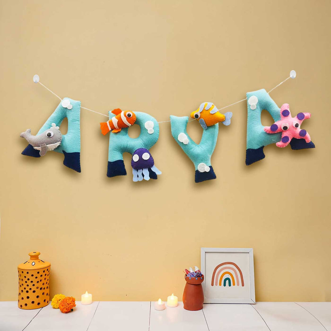 Personalized Sea Creatures Theme Felt Kids Name Plate