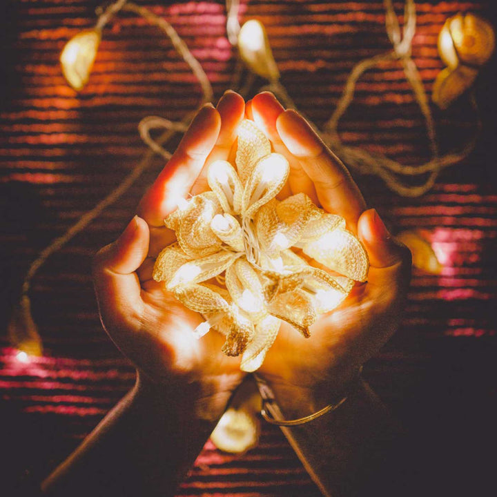 Handmade Crochet Yellow Lily Bougainvillea Fairy Light