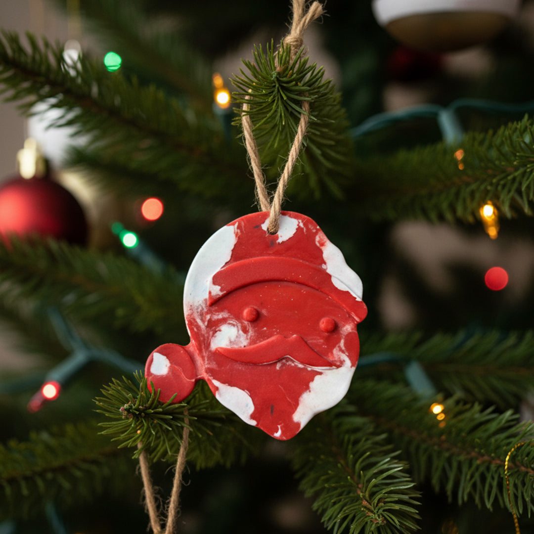 Handmade Santa Wax Crayon Christmas Ornament