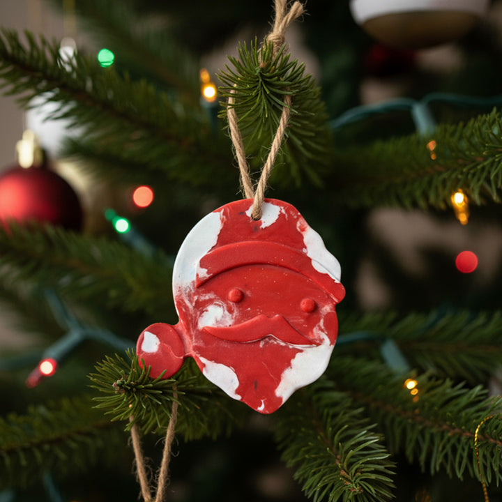 Handmade Santa Wax Crayon Christmas Ornament