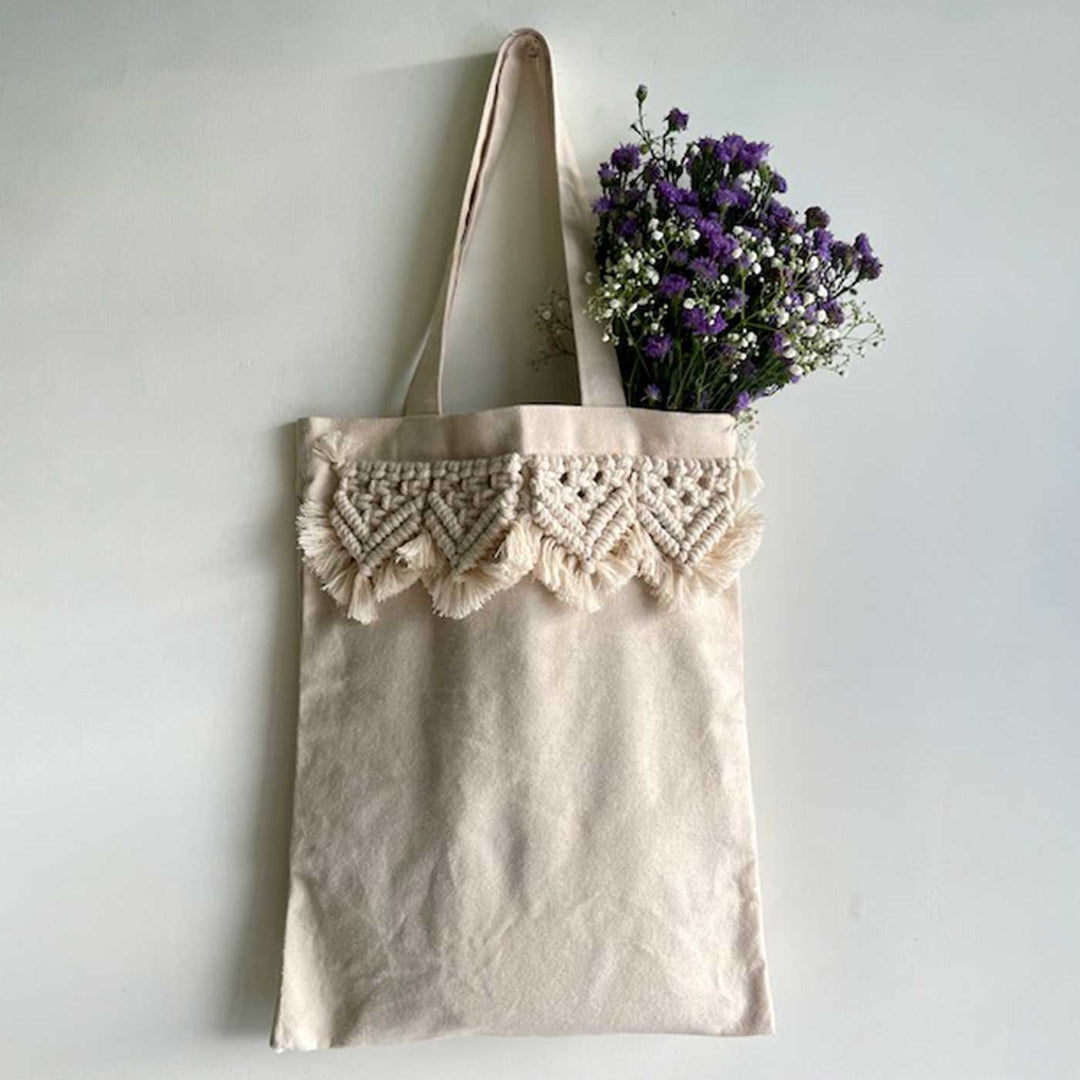 Handmade Macrame Sutra Tote Bag