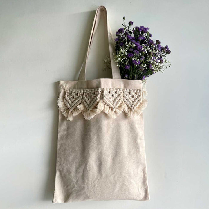 Handmade Macrame Sutra Tote Bag