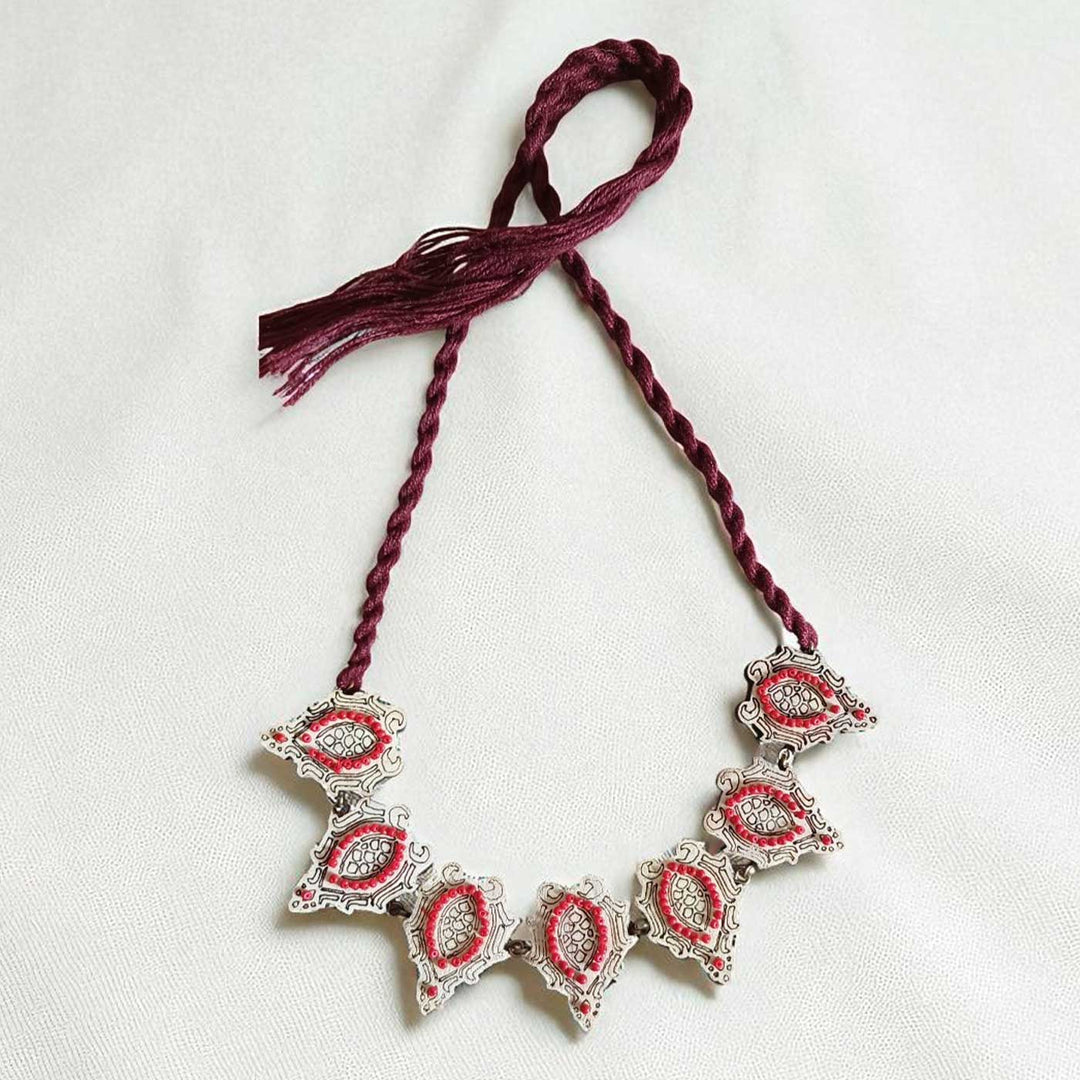Handmade White Turtoise Beaded Wooden Necklace