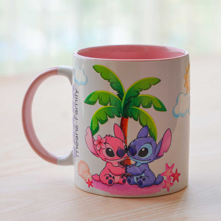 Handmade Glazed Ceramic "Lilo" Theme Illustrated Mug For Kids