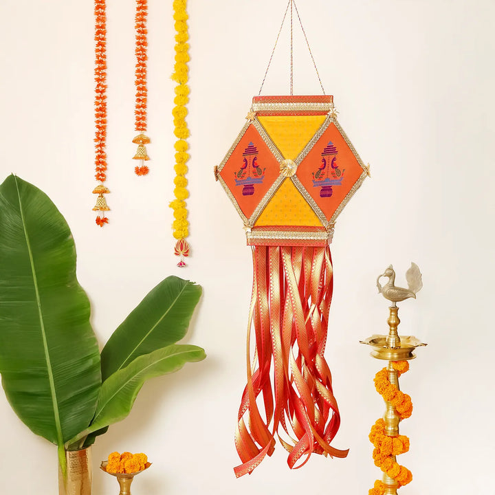 Paithani Handmade Decorative Morpankh Akash Kandil/Lantern
