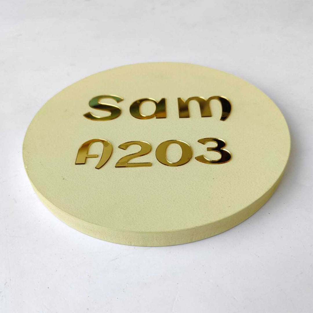 Personalized Minimal Ivory MDF Wood Name Plate