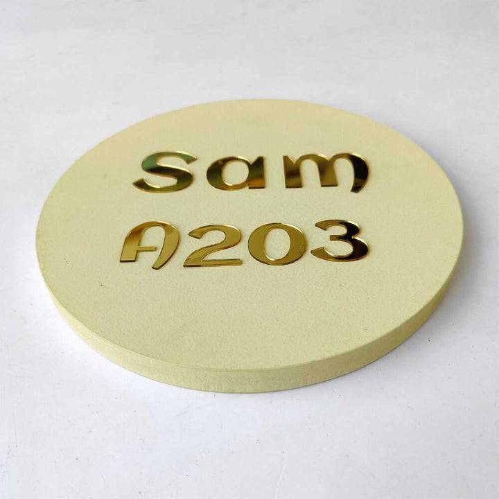 Personalized Minimal Ivory MDF Wood Name Plate
