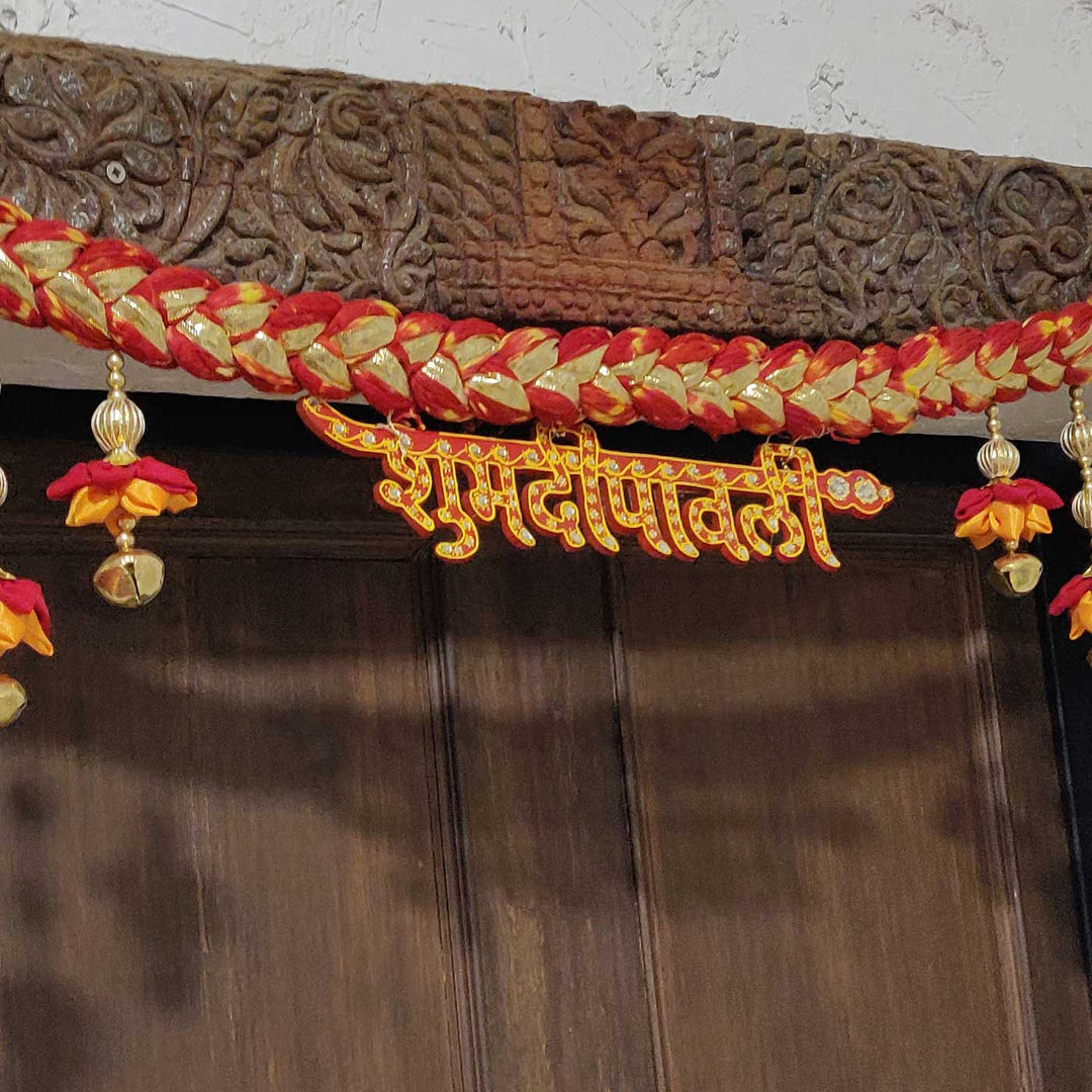 3 Pc | Handmade Moli Banderwal Diwali Toran with Shubh Deepawali Sign & Shubh Labh Hangings
