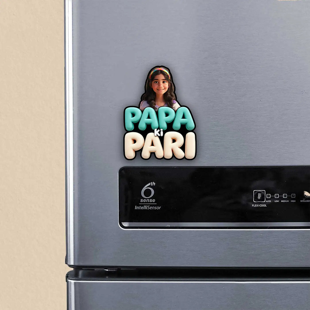 Photo Personalized "Papa Ki Pari" Acrylic Fridge Magnet