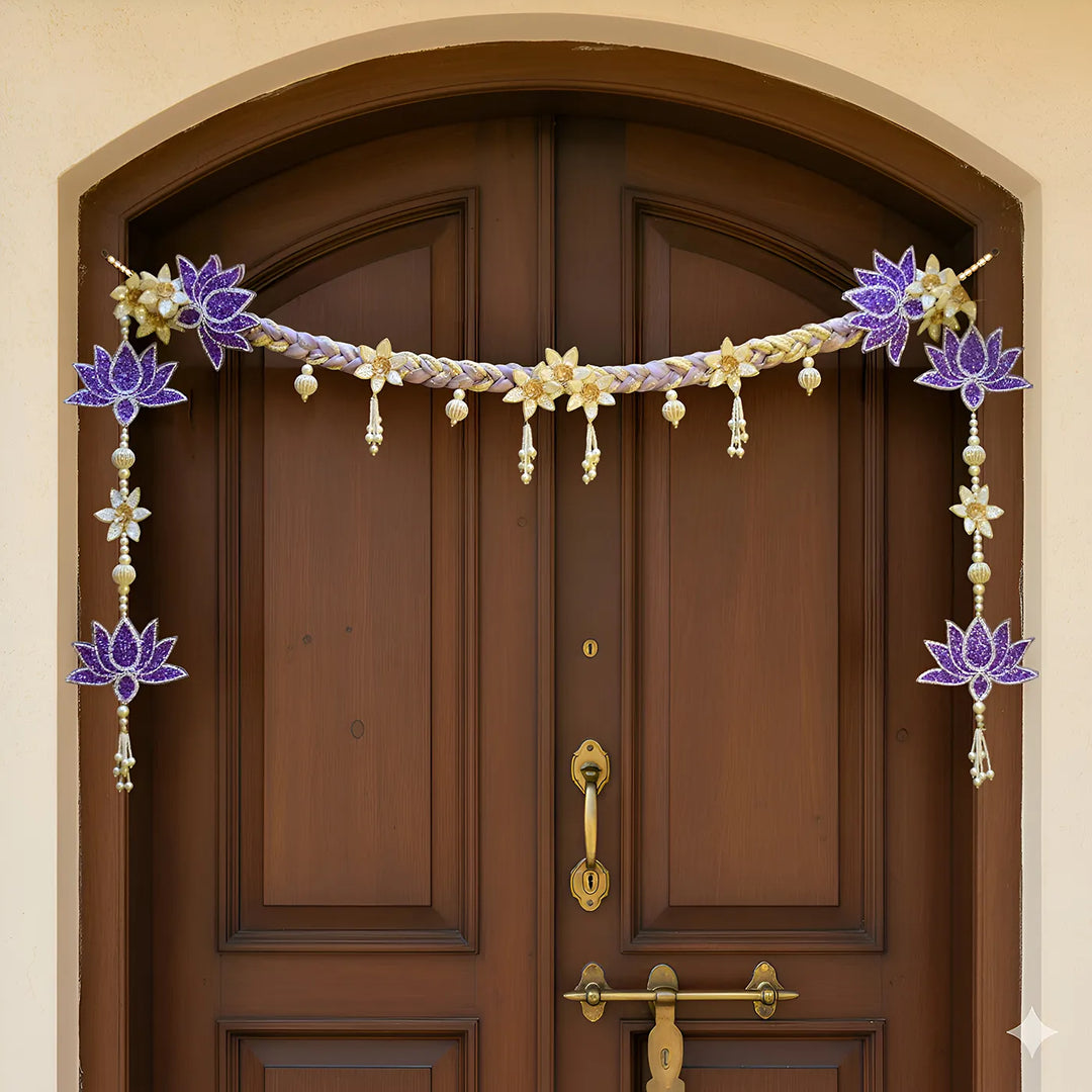 Handmade Decorative Beaded Lotus Radiance Toran