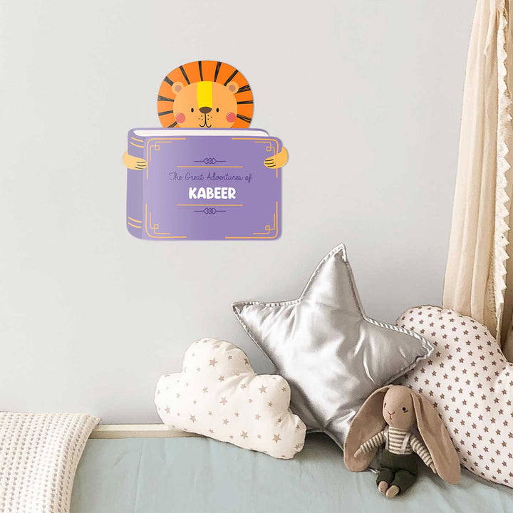 Personalized Animal Library Theme Acrylic Kids Name Plate
