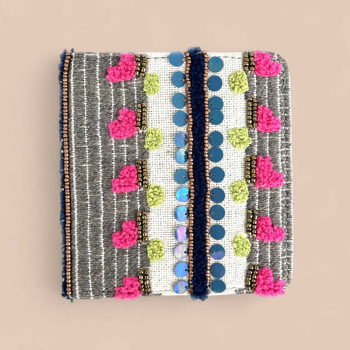 Handmade Embroidered Neo Beige Design Jacquard Wallet
